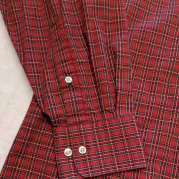Tommy Hilfiger Men's Button Up Shirt Size 34-35 Red Plaid Long Sleeve 16.5 In - Picture 3 of 12